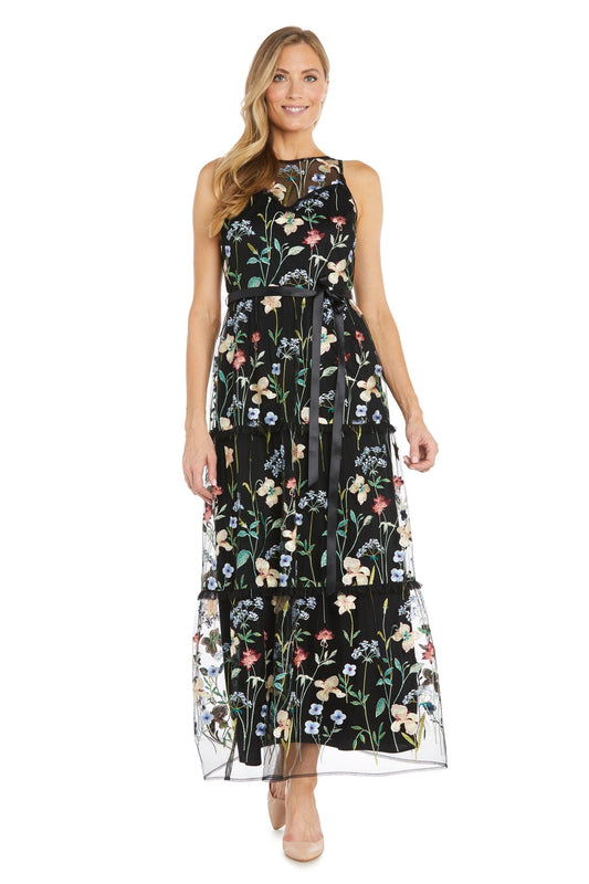 Formal Dresses Floral Long Formal Petite Dress Black/Multi