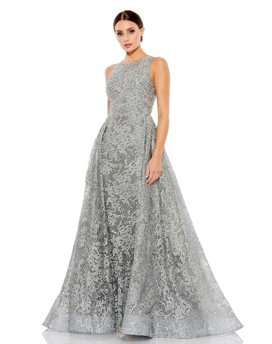 Formal Dresses Long Embellished Sleeveless A Line Dress Platinum