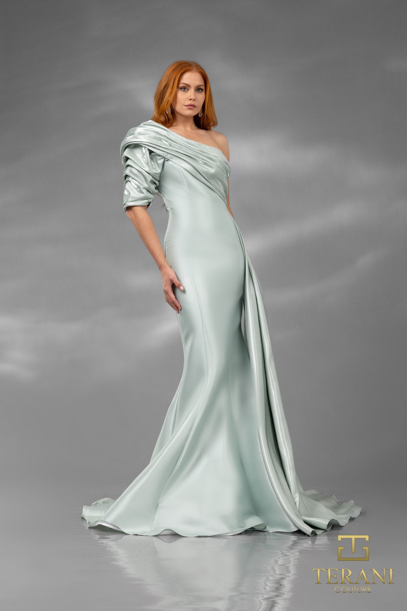 Formal Dresses Long Formal Overskirt Mermaid Evening Dress Sage