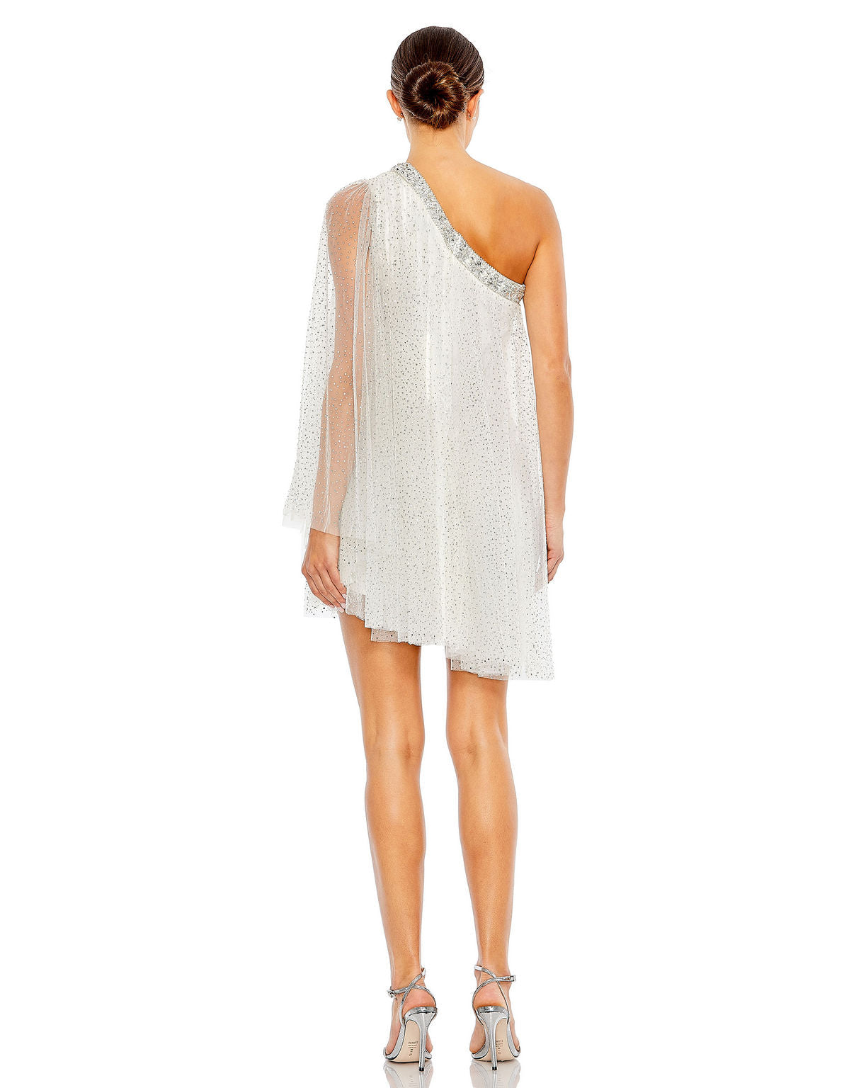 Cocktail Dresses Short High Low Beaded Cocktail Mini Dress White