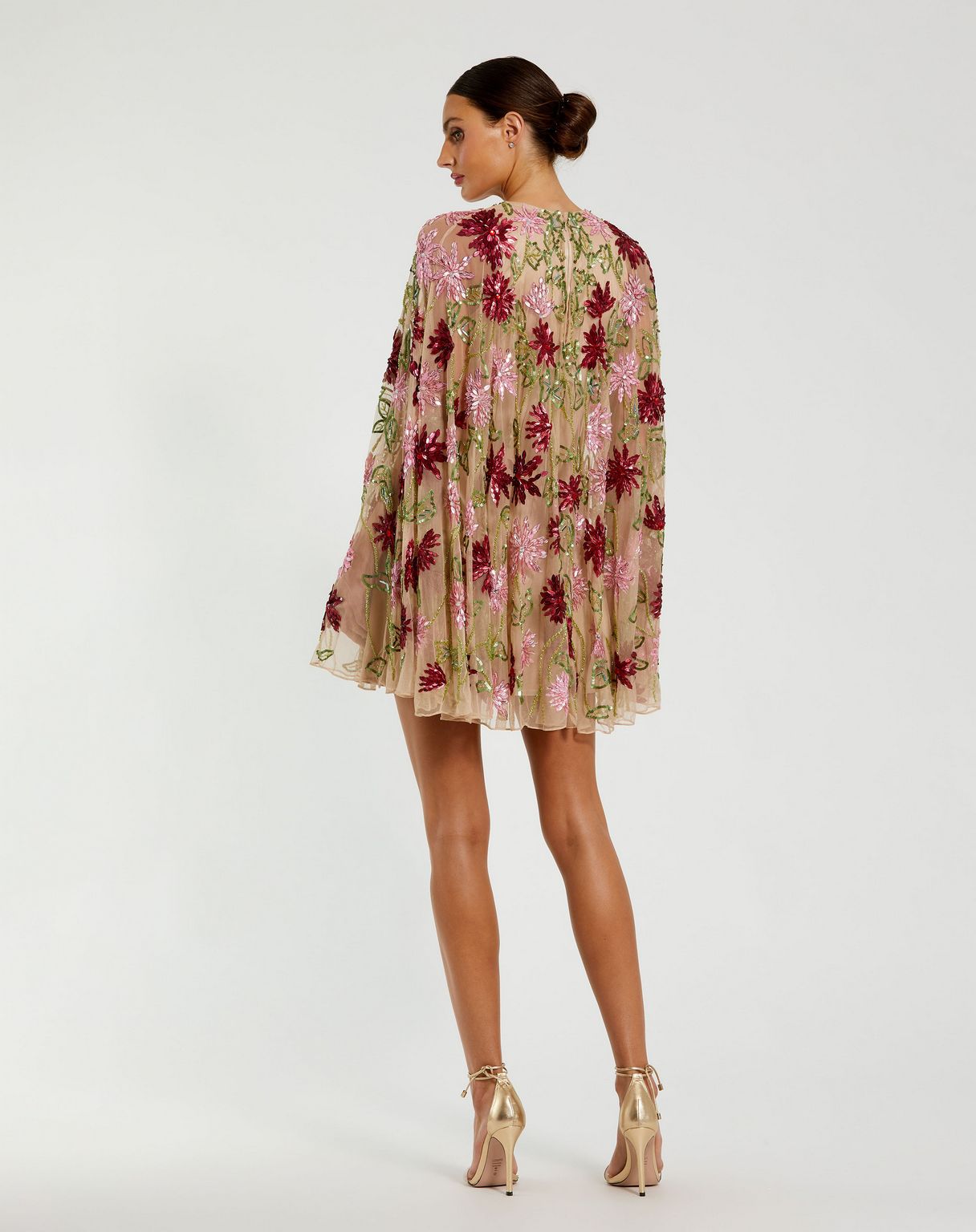 Cocktail Dresses Short Sequin A Line Mini Cocktail Dress Nude Multi