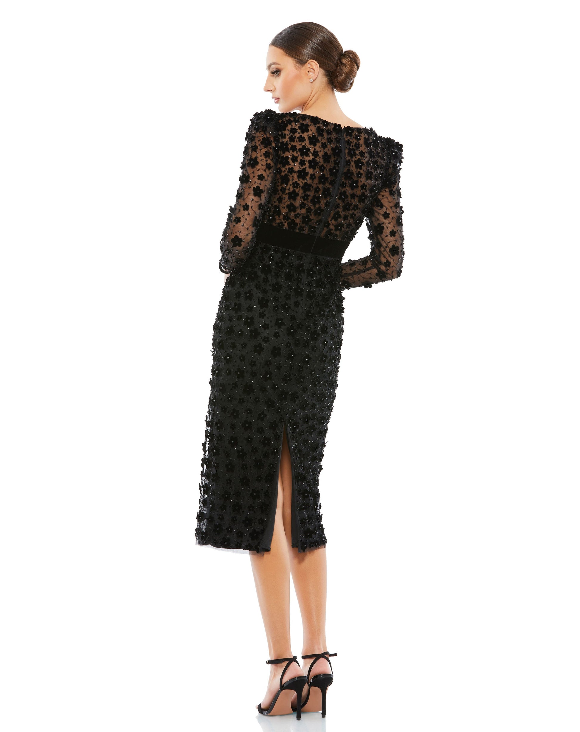 Mother of the Bride Dresses Short Long Sleeve Mother of the Bride Evening Dress Black