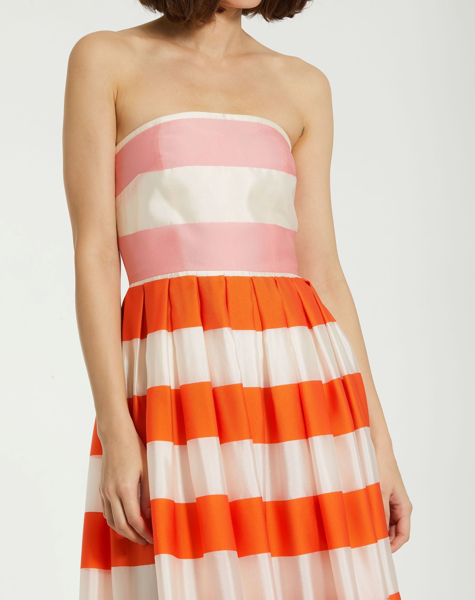 Formal Dresses Long Stripped Formal Prom Ruffle Dress Sunset