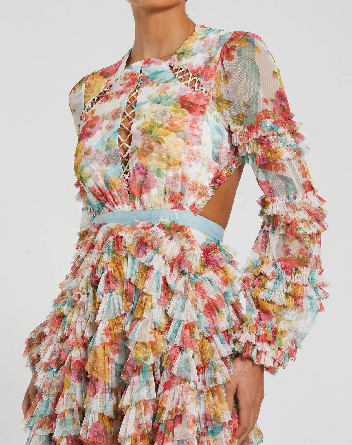 Cocktail Dresses Short Homecoming Ruffle Cocktail Dress White Multi