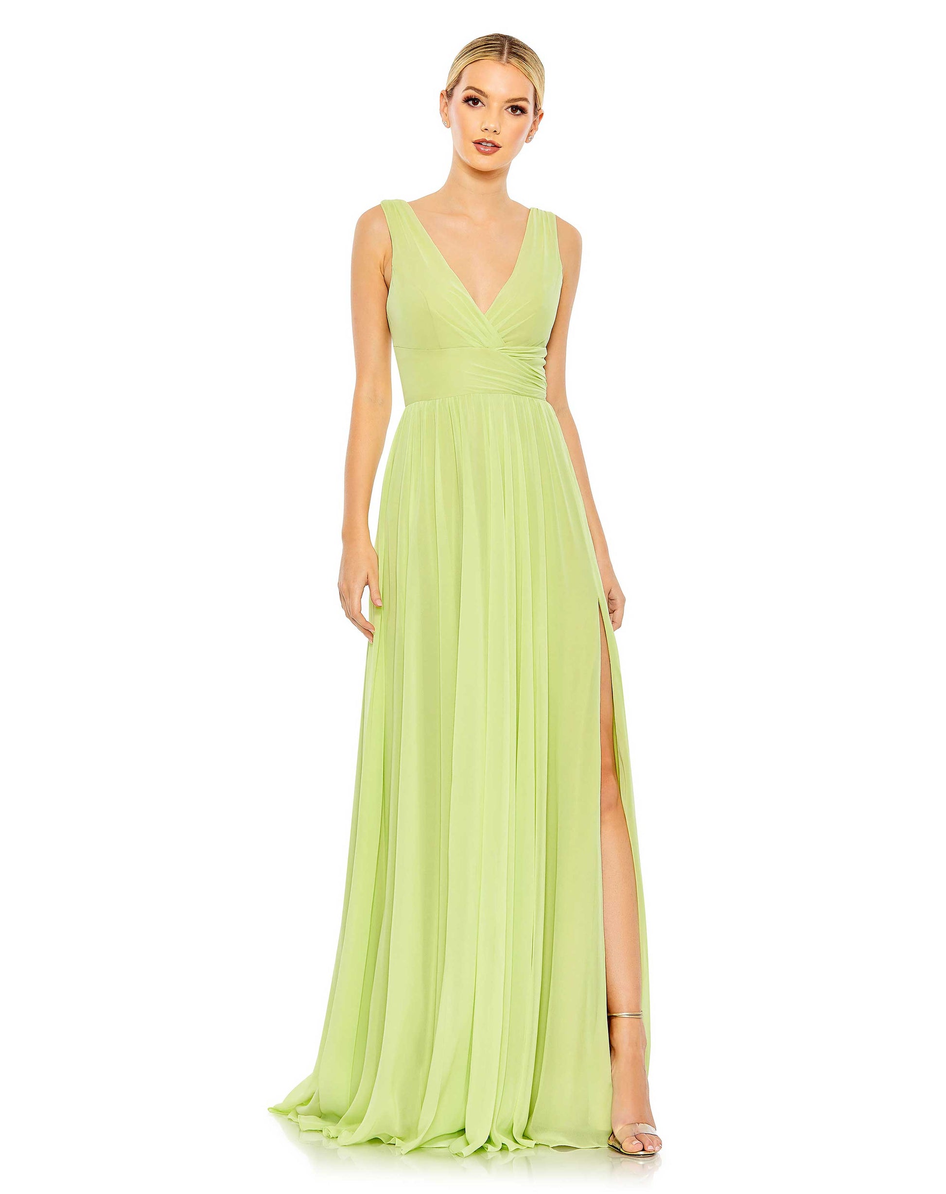 Formal Dresses Formal Long Wrap A Line Long Gown Lime