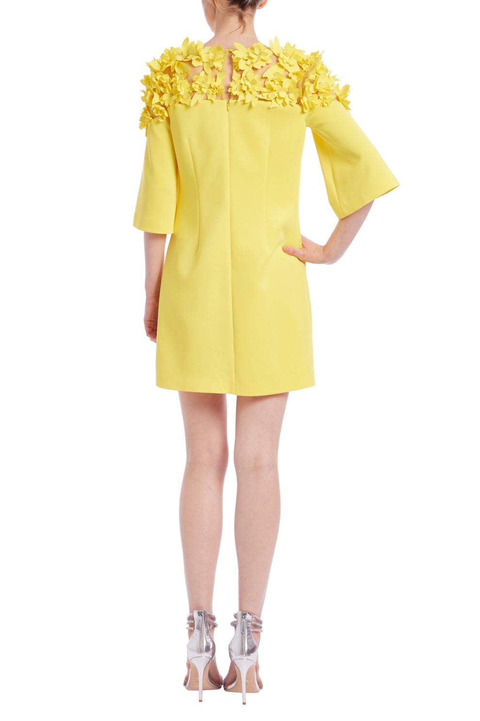 Cocktail Dresses Short Cocktail Floral Mini Dress Yellow