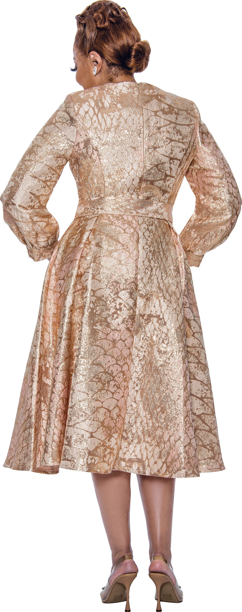 Mother of the Bride Dresses Metallic  Mother of the Bride Belt Dress Pink/Gold