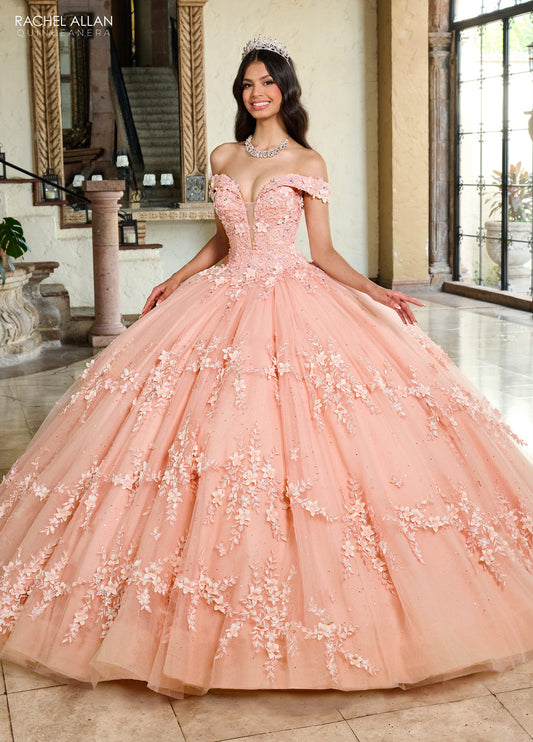 Quinceniera Dresses Long Quinceniera 3D Flowers Ball Gown Blush