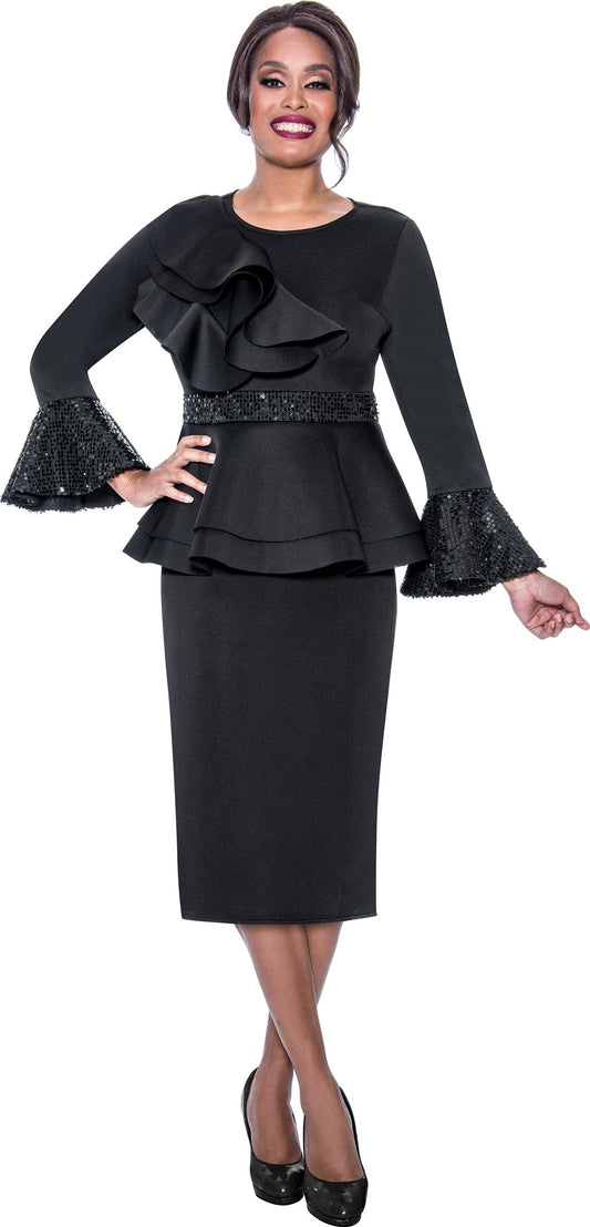 Mother of the Bride Dresses Sequin Mother of the Bride Peplum Dress Black