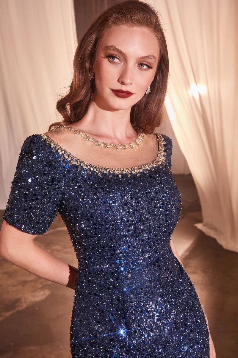 Mother of the Bride Dresses Long Formal Sequin Mother of the Bride Dress Navy