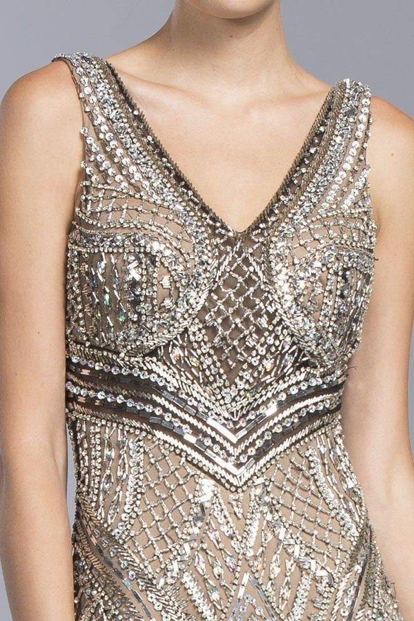 Long Sleeveless Formal Evening Prom Mermaid Dress - The Dress Outlet