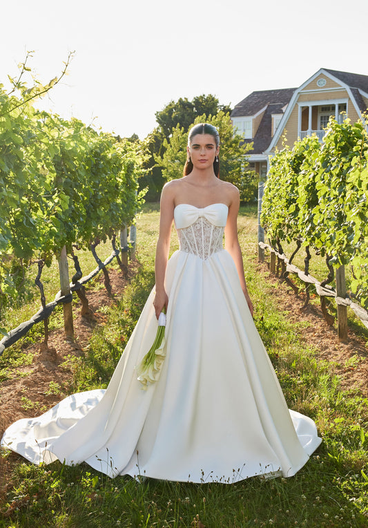 Wedding Dresses Long Ball Gown Corset Wedding Dress Ivory/Honey