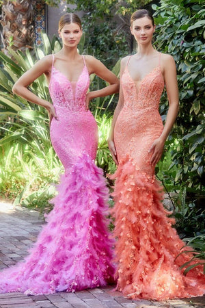 Feather Prom Dress
