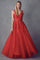 Prom Dresses Ball Gown Long Formal Floral Prom Dress Red