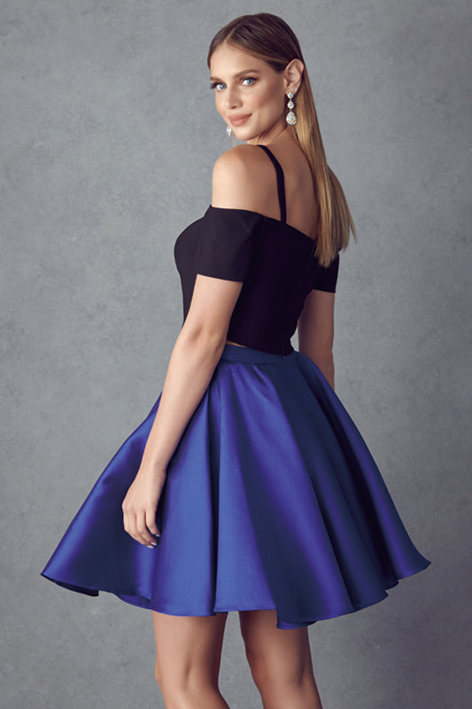 Cocktail Dresses Two Piece A Line Short Cocktail Dress Royal Blue