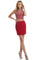 Cocktail Dresses Short Cocktail Fitted Two Piece Dress Red