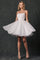 Cocktail Dresses A Line Short Cocktail Floral Dress Off White