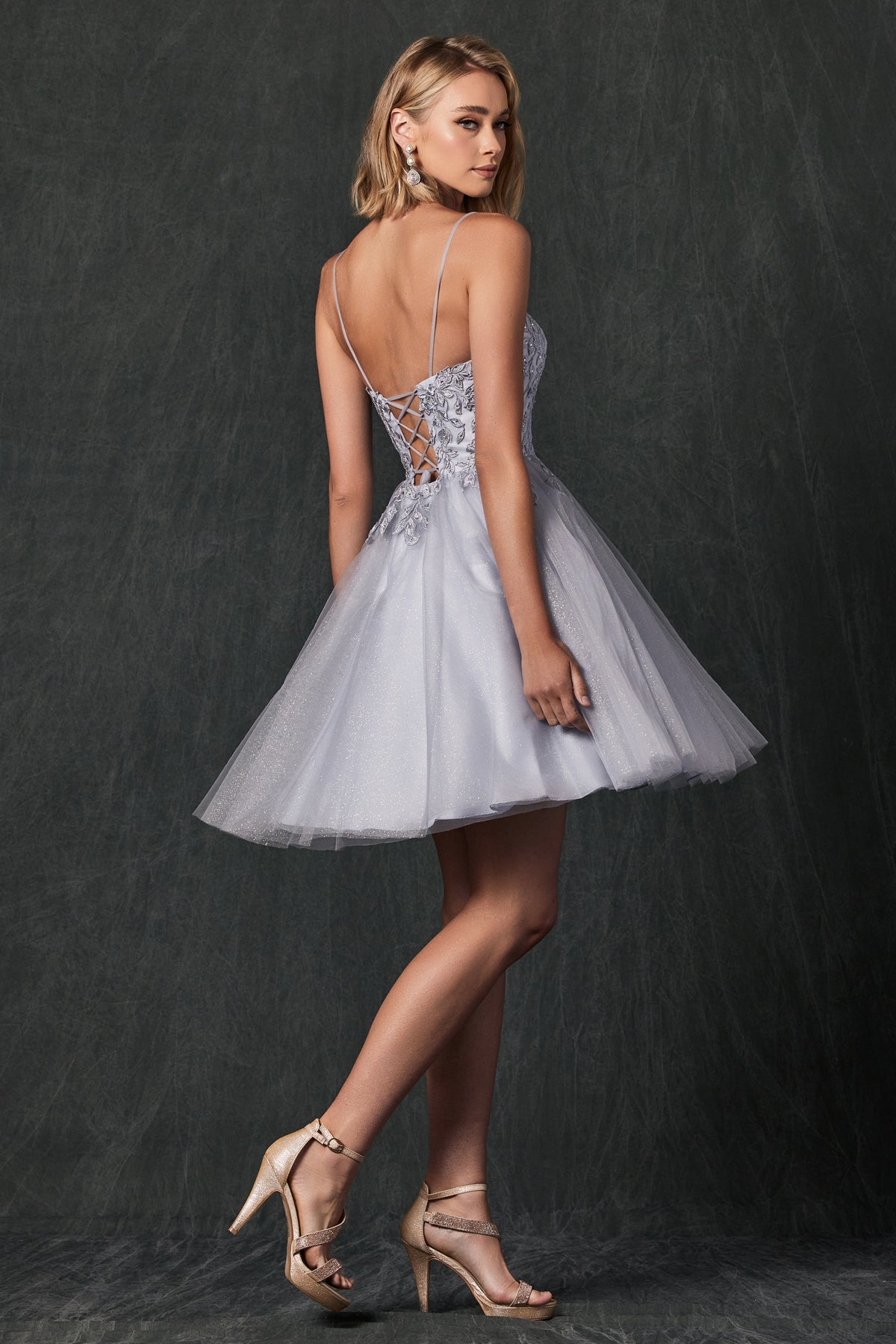 Cocktail Dresses A Line Short Cocktail Floral Dress Silver