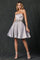 Cocktail Dresses Mini Short Beaded Applique Cocktail Dress Silver