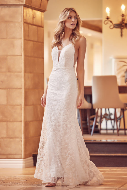 Wedding Dresses Long Bridal Gown Fitted Lace Wedding Dress Off White