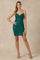 Cocktail Dresses Short Slit Homecoming Sequin Dress Cream Multi