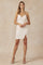 Cocktail Dresses Short Slit Homecoming Sequin Dress Cream Multi