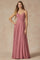 Prom Dresses Long Slit Formal Pleated Prom Dress Rose