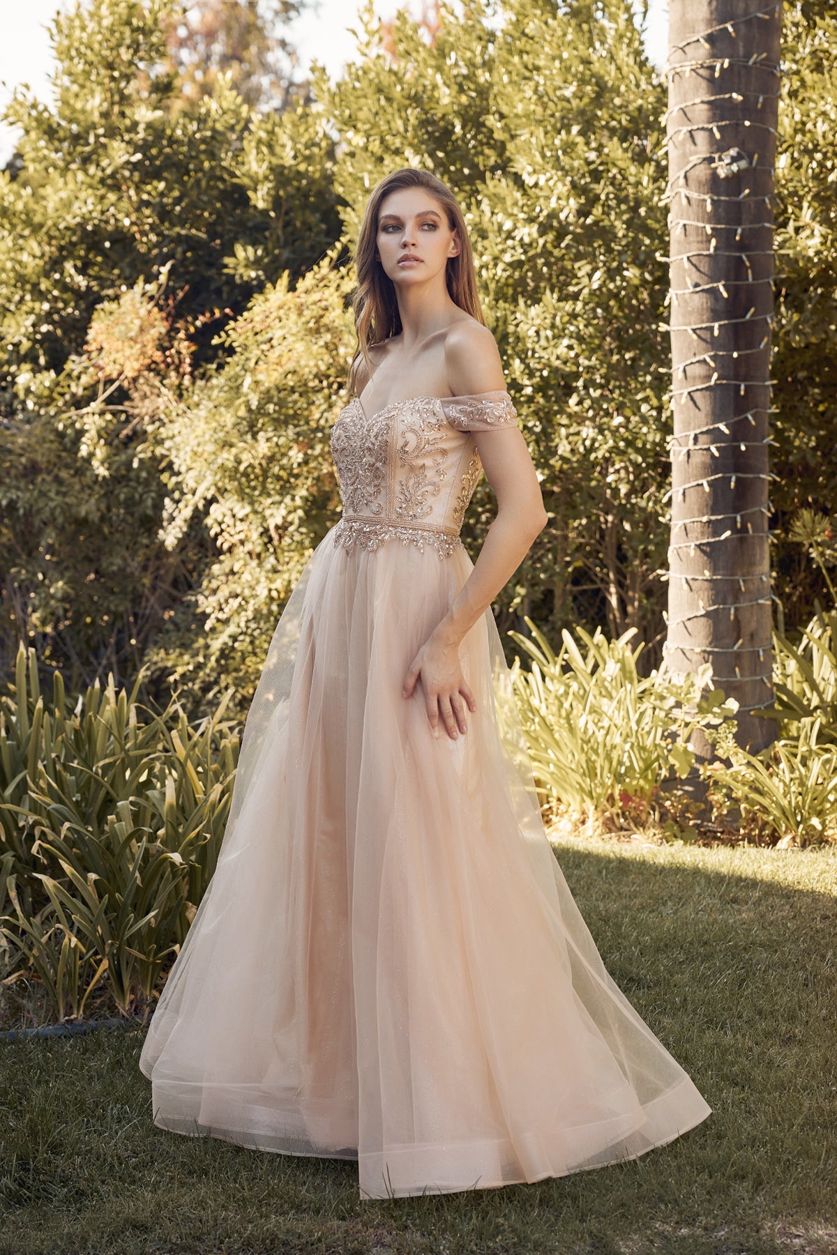 Prom Dresses Long Ball Gown Beaded Prom Dress Gold