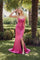 Prom Dresses Fitted Long Metallic Formal Prom Dress Fuchsia