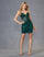 Cocktail Dresses Fitted Short Cocktail Mini Sequin Dress Emerald Green