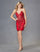 Cocktail Dresses Short Cocktail Sequin Fitted Printed Dress Red