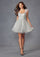 Cocktail Dresses Short Cocktail Feather Dress Silver