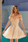 Cocktail Dresses A Line Short Glitter Floral Cocktail Dress Champagne