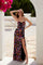Prom Dresses Prom Long Sequin Print Fitted Formal Dress Black