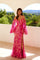Prom Dresses Glitter Print Long Formal Applique Prom Dress Fuchsia