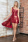 Cocktail Dresses Fitted Short Cocktail Metallic Dress Burgundy