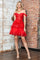 Cocktail Dresses Short Cocktail A Line Tiered Lace Dress Red