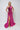 Prom Dresses Fitted Long Formal Slit Pleated Prom Dress Fuchsia
