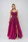 Prom Dresses Fitted Long Slit Beaded Sequin Prom Dress Fuchsia