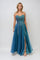 Prom Dresses Fitted Long Slit Beaded Sequin Prom Dress Peacock