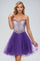 Cocktail Dresses Beaded Homecoming Short Cocktail Dress Purple