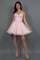 Cocktail Dresses A Line Short Cocktail Floral Glitter Dress Blush