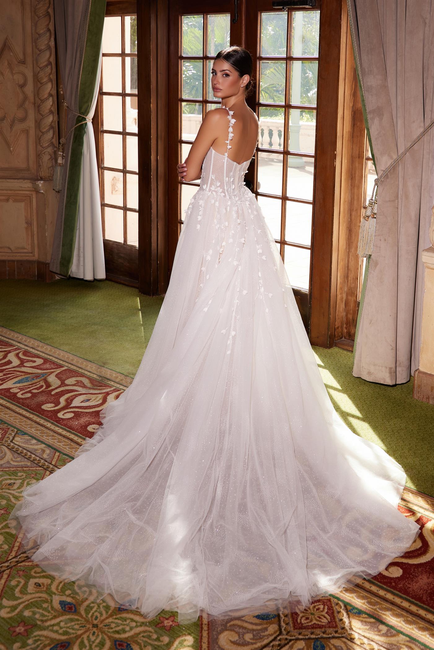 Wedding Dresses Long A Line Layered Wedding Dress White Nude