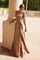 Mother of the Bride Dresses Long Beaded Applique Mother of the Bride Dress Cappuccino