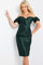 Cocktail Dresses Short Metallic Cocktail Dress Green