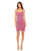 Cocktail Dresses Short Slim Strap Beaded Fringe Mini Slip Dress Hot Pink