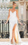 Wedding Dresses Fitted Bridal Gown Slit Lace Wedding Dress White