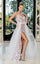 Wedding Dresses Long Floral Applique Bridal Wedding Dress White