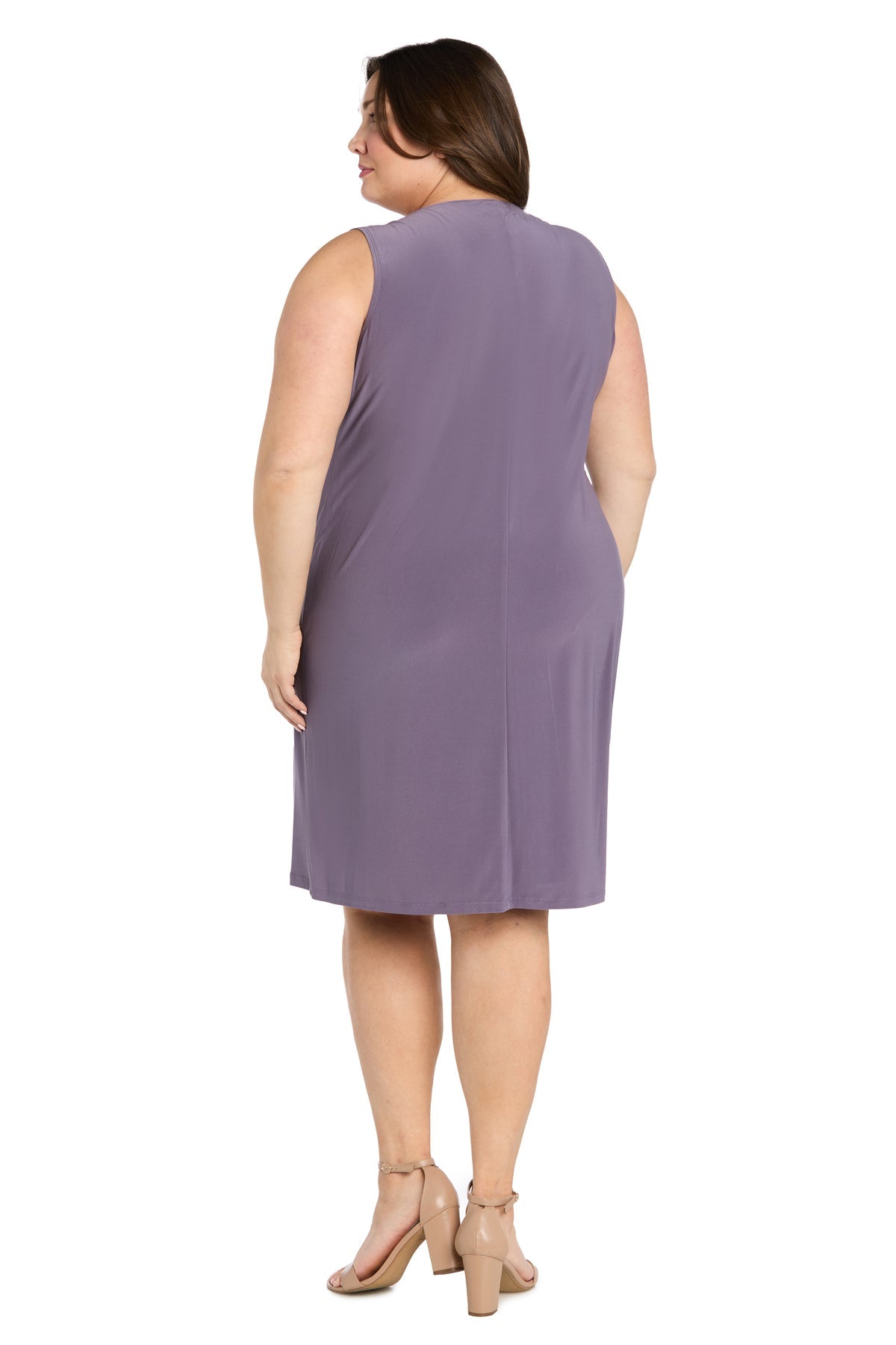 Plus Size Dresses Short Plus Size Two Piece Printed Jacket Dress Lavender
