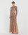 Mother of the Bride Dresses Formal Long Mother of the Bride Floral A Line Dress Mocha